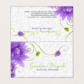 ホワイトダマスクの紫色の花 名刺 (外部フラット)