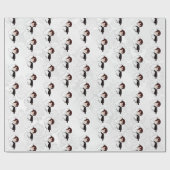 ホワイトダマスクの花嫁と花婿 ラッピングペーパー (フラット)