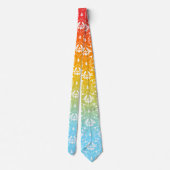 ホワイトダマスクカラフルグラデーション ネクタイ (裏面)