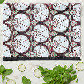 ホワイトダマスクカーネーション キッチンタオル (折り畳み)