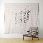 ホワイトダマスクブライダルシャワーフォトブース背景 タペストリー (インサイチュ(横))