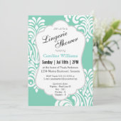 ホワイトダマスクランジェリーシャワー 招待状 (スタンド正面)