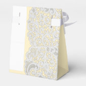 ホワイトダマスクレース任意の色結婚の フェイバーボックス (裏面サイド)