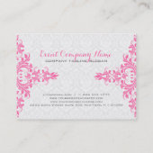 ホワイトダマスク及びピンクフローラレース 名刺 (裏面)