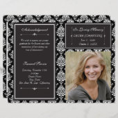 ホワイトダマスク葬儀プログラム (正面/裏面)