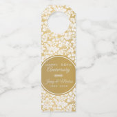 ホワイトダマスク金ゴールド円 ボトルネックタグ (裏面)