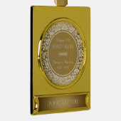 ホワイトダマスク50周年記念 ゴールドプレートバナーオーナメント (右)