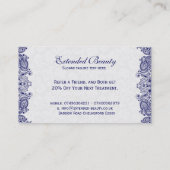 ホワイトダマスク&ブルーフローラレースロイヤリティカード ロイヤリティカード (裏面)