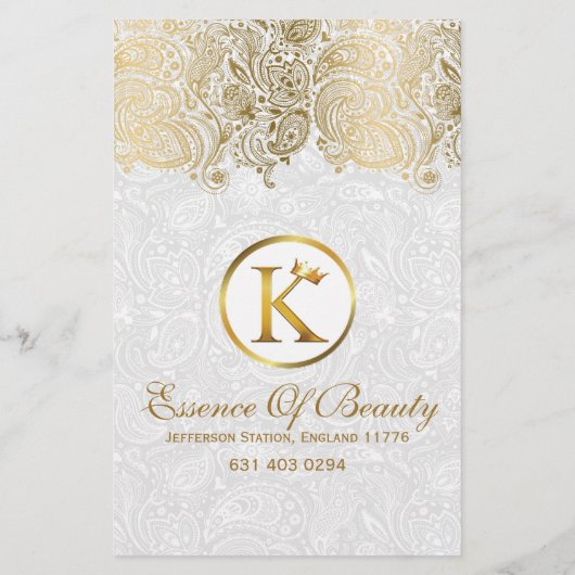 ホワイトダマスク&金ゴールドペイズリーレース チラシ (裏面)