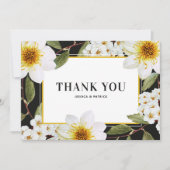 ホワイトダリアとスピアの植物ウェディング サンキューカード (正面)