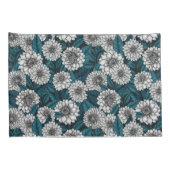 ホワイトダリアガーデン/ブルー離れの2 枕カバー (裏面-右)