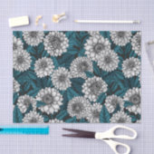 ホワイトダリアガーデン/ブルー離れの2 薄葉紙 (クラフト)