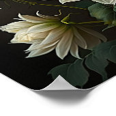 ホワイトダリアスフラワーアートプリントポスター ポスター (角)