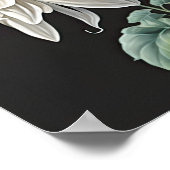 ホワイトダリアスフラワーアートプリントポスター ポスター (角)