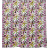 ホワイトダリアフラワーパターン自然 シャワーカーテン (正面)