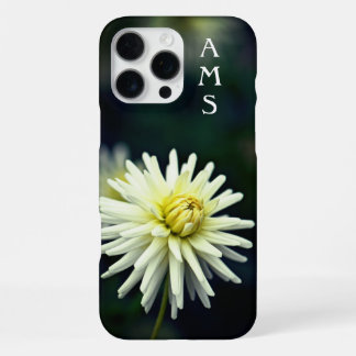 ホワイトダリアフラワーパーソナルイニシャルケースメイトSa iPhone 16 Pro Maxケース