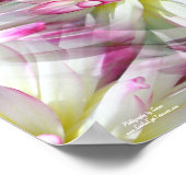 ホワイトダリアフラワー花びら抽象芸術 ポスター (角)