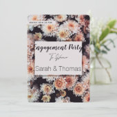 ホワイトダリアフローラエレガント婚約パーティ 招待状 (スタンド正面)