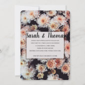 ホワイトダリアフローラエレガント婚約パーティ 招待状 (裏面)