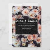 ホワイトダリアフローラエレガント婚約パーティ 招待状 (裏面)