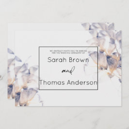 ホワイトダリアフローラエレガント結婚ブライダル 招待状