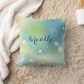 ホワイトダンデリオンズターコイズブルーエレガントカスタム クッション (ブランケット)