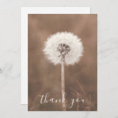 ホワイトダンデリオンポフブラウンメドウサンキューカード サンキューカード (正面/裏面)