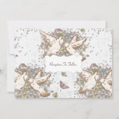 ホワイトダヴガーデンパターン ヴィンテージ 招待状 (裏面)