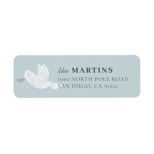 ホワイトダヴ ライトブルー 返送先住所ラベル ラベル (正面)