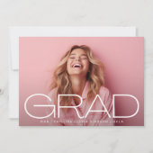 ホワイトダークオーバーレイポートレートモダン写真 案内状 (正面)