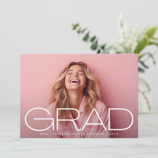 ホワイトダークオーバーレイポートレートモダン写真 案内状 (スタンド正面)