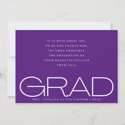 ホワイトダークオーバーレイポートレートモダン写真 案内状 (裏面)