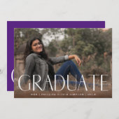 ホワイトダークオーバーレイモダン写真院生 案内状 (正面/裏面)