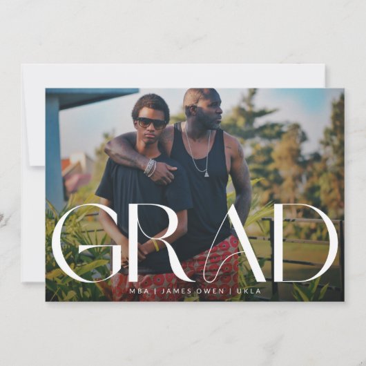 ホワイトダークオーバーレイ |写真モダンUni 案内状 (正面)