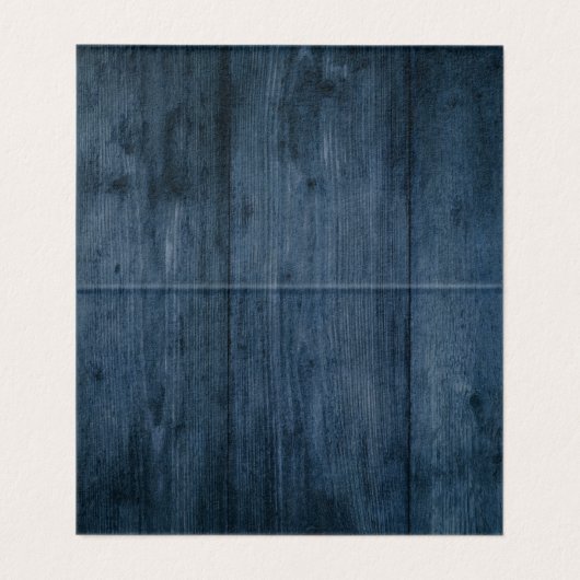 ホワイトダークブルーウッドアクセントレシピテントカード 名刺 (内部フラット)