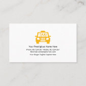 ホワイトチェック赤いタクシーの位置アイコンCabドライバ 名刺 (裏面)