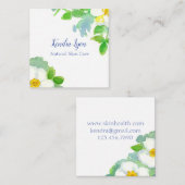 ホワイトチェロキーバラ花水彩 スクエア名刺 (正面/裏面)