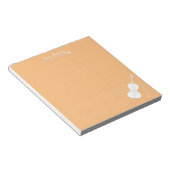 ホワイトチェロ音楽パーソナライズされたレッスンオレンジ ノートパッド (アングル)