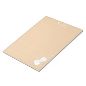 ホワイトチェロ＆ボウ 名入れ音楽教室 ベージュ ノートパッド (アングル)