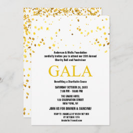 ホワイトチャリティボール企業の募金パーティー 招待状