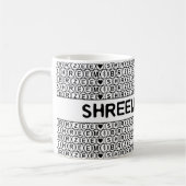 ホワイトチャントシュリームーブレジーマネントマントラ コーヒーマグカップ (左)