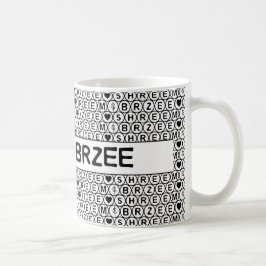 ホワイトチャントシュリームーブレジーマネントマントラ コーヒーマグカップ