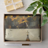 ホワイトチャーチイエローワイルドフラワーズルスティックデコップページ 薄葉紙 (ギフト)