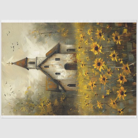 ホワイトチャーチイエローワイルドフラワーズルスティックデコップページ 薄葉紙 (正面)