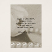 ホワイトチューリップと結婚真珠のチャリティーフェイスカード (正面)