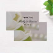 ホワイトチューリップと結婚真珠の感謝メッセージカード (デスク)