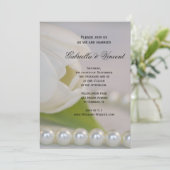 ホワイトチューリップアンドパール春の結婚式 招待状 (スタンド正面)