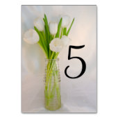 ホワイトチューリップインミルクボトル春の結婚式 テーブルナンバー (正面)