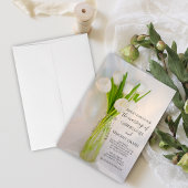 ホワイトチューリップインミルクボトル春の結婚式 招待状