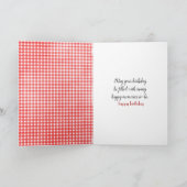 ホワイトチューリップオンジンガム誕生日 カード (内部)